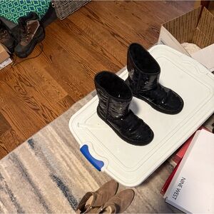 UGG Shiny Black Ankle Booties